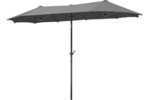 Schneider Sonnenschirm Salerno, anthrazit, 320 x 150 cm, rechteckig, 746-15,Gestell Stahl, Bespannung Polyester, 8,2 Kg