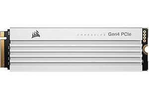 Corsair MP600 Pro LPX 2To M.2 NVMe PCIe x4 Gen4 SSD - Optimisé pour PS5 (Jusqu'à 7 100 Mo/Sec en Lecture Séquentielle et 6 800 Mo/Sec en Écriture Séquentielle, Interface Haute Vitesse) Blanc