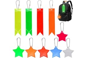 GKZB Pendentif Réfléchissant Porte-Clés Réflecteur 10 Pièces Sécurité Pendentif Réfléchissant pour Nuit Cartable Veste Sac à Dos Vélo Marche Poussette