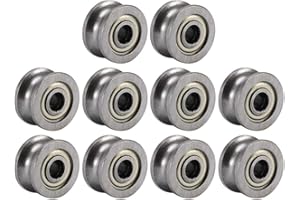 Belissy 10pcs U624ZZ U rainuré à Billes poulie de Guidage for Rail Track Linear Motion système 4 * 13 * 7mm
