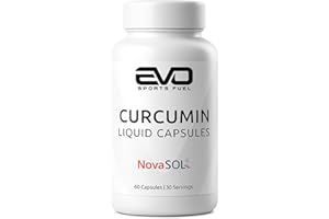 ‎EVO SPORTS FUEL EVO SPORTS FUEL Kurkuma - 60 Kapseln - Hochdosiert - 1000 mg Curcumin pro Tagesportion - aus patentiertem NovaSOL - 185 x höhere Bioverfügbarkeit - 100% Vegan - geprüfte Qualität - Made in Germany