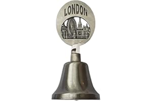 THOMAS BENACCI London Icons Metal Bell - Pewter Effect - Big Ben Tower Bridge St. Paul's Cathedral London Eye - British Souvenir from England UK for Kitchen Home Office Hotel Front Desk Reception Restaurant Bar
