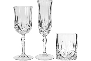 RCR CRISTALLERIA ITALIANA RCR Opera Servizio 12 Calici (6 Calici Vino cl23 e 6 Calici Flute cl13) + 6 Bicchieri Acqua 30cl