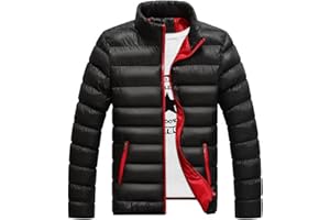 SUSENSTONE Homme Veste Doudoune Pliable Imperméable Légère Montagne Manteau d'hiver Extérieur Coupe-Vent épaissi d'hiver Chaleureux Manteau matelassé en Coton