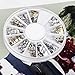 Anself 6 Styles Silver/Gold Nail Art 3D Glitter Rhinestones Gems Decoration Wheel