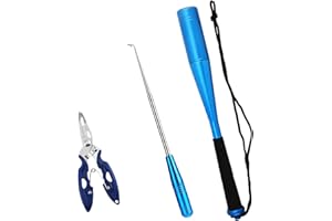 QINGYIWL 3 Sets Fishing Fischtöter, Aluminium Fischtöter mit Angelzange und Hakenlöser Angeln, Fisch Totschläger, Fischbetäuber für Anfänger Outdoor