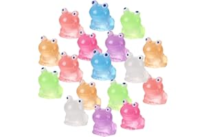 SJUIEO 35 Stück leuchtender Mini-Frosch, Kleiner Frosch, Miniatur-Harzmodell, geeignet für Puppenhaus-Dekoration, Aquarium-Spielzeug (7 Farben)