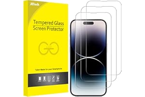 JETech Pełny Pokrycie Ochraniacz Ekranu dla iPhone 14 Pro Max 6,7 Cala, Screen Protector 9H Szkło Hartowane Film Folia, Przyjazny dla Przypadku, HD Przezroczyste, 3 Sztuki
