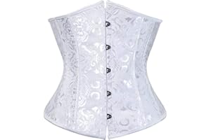 Sxybox Damen Satin Lace Up Korsett Unterbrust Waist Trainer Corsage Bustiers Shapewear