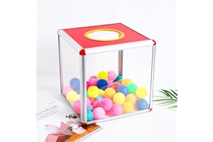Alipis Boîte De Tombola Transparente Rouge 25X25X25 Cm - Urne Carrée Polyvalente Pour Dons Tirage Au Sort Vote Et Collecte De Fonds Lors D'Événements Et Fêtes