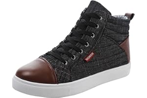 IQYU Men's high trainers, canvas shoes, men's trail running shoes, non-slip, outdoor, casual outdoor trainers for hiking, sports shoes, men's gym, lightweight lacing, trekking shoes