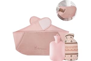 Hot Water Bottle with Belt, Touyinger Hot Water Bottle with Waist Cover Soft Furry Wrap Around Hot Water Bottle Warm Water Bag for Period Pain Relief, Back, Hands, Shoulder