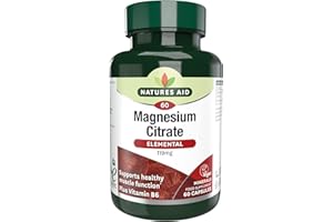 NATURES AID LTD Natures Aid Magnesium Citrate 750 mg Capsules with Vitamin B6, Vegan, 60-Count, 146920