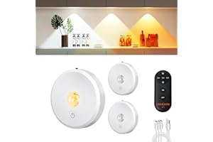 MEKKLEON Illuminazione a LED senza fili con telecomando, 2000 mAh, batteria ricaricabile a LED, 3 temperature di colore dimmerabili, luce per armadio, mobile da cucina