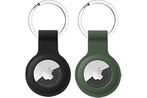 SINGGREAT 2 Piezas Llavero Funda para Llavero Silicona Case compatibles con Apple AirTags, Anti-Perdida Anti-Rasguños Ligero Protectora (Negro & Verde)