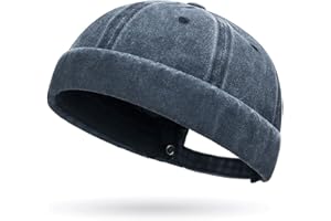 YKDLLF Cotone Cappellino da Portuale Uomo Retro Docker-cap Berretto Docker da Motociclista Cappello Senza Retro Cotone Docker Hat Cappello Senza Visiera Berretto da Portuale Uomo Donna
