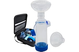 Aiyaya Il distanziatore per inalatore Viene Fornito con Una Maschera di 2 Dimensioni per Cani e Gatti - Include Custodia da Viaggio