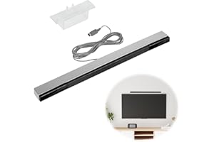 HSTIALVING Barre Capteur, Barre de Capteur Wii Capteur Récepteur Sensor Bar Filaire de Rayons de Signal IR La de Détecteur Filaire avec Support Stable Monter Facilement Le Récepteur Compatible avec Wii et WiiU