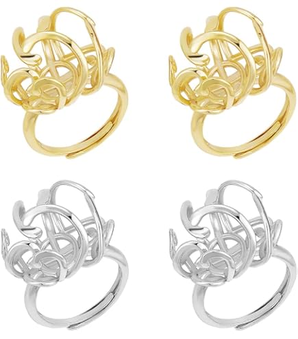 UNICRAFTALE 8 Set 4 Stili Anello Cabochon Anelli Vuoti Impostazioni