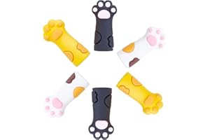 NICENEEDED 6Pcs Nipper Cover Housse de Protection 3 Couleurs Mignon Chat Patte Conception Petite Couverture de Protection Imprimée pour Meubles Pince à Ongles Pince à Épiler Cuticules Ciseaux