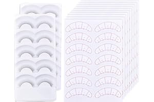 DISINO 10 Pares Pestañas Postizas Naturales para el Entrenamiento de Extensiones de Pestañas, 70 Pares Autoadhesivo Parches Ojos, Kit de Entrenamiento de Pestañas para Cabeza de Maniquí Principiante