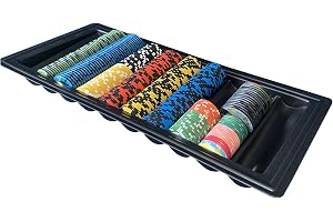 Poker Chip Stand - Durablete PlasticC, Black Style | Återförsäljarbordslåda med flera platser, chiporganisatör för pokerbord, förvaringshylla för