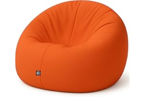 ‎PATCH HOME PATCH HOME 2 in 1 Funktion Sitzsack Sessel Bean Bag Sitzsäcke Gaming mit Reißverschluss bereits befüllt - Ø 125cm - Orange