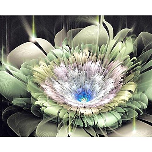 Colorful(TM) Home Decor Green Flower 5D Embroidery Paintings Rhinestone Pasted DIY Diamond Painting Cross Stitch 11.81x9.84 inch
