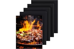 IXYDOR 5 Pack Alfombrilla para Horno Antiadherente 50x40 cm, Revestimiento antiadherente y resistente, Protector Interior Horno Reutilizable, Resistente al calor de hasta 260 ° C, sin PFOA