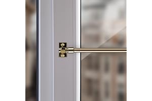 BESTLIVINGS Cafehausstange (Gold / 125-225cm), Gardinenstange 50 bis 225 cm Länge ausziehbar, in vielen Farben, für Bistrogardinen, leichte Vorhänge, Gardinen