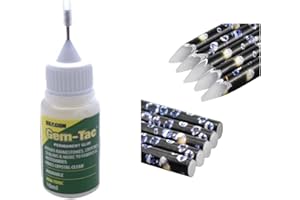 WORLD OF SPARKLES 10ml Gem-Tac Glue Rhinestone Crystal Applying Needle Precision Tip Bottle For Art & Crafts Card Jewellery Making With 1 Free Wax Pencil