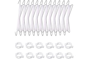 AMBOLIO Metalowy haczyk do pomidorów, 12 haczyków do pomidorów z 12 klamrami do roślin i liną 10 m, haki do podpierania pomidorów, haczyki do pomidorów z sznurkiem, uchwyt na pomidory.