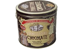 DIVAS WORLD Panettone Chocolate Italian Sweet Bread Chiostro Di Saronno Tin 1kg (Chocolate Panettone)