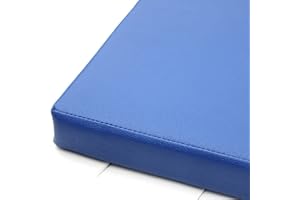 Xpnit Cojín cuadrado para asiento de silla, cojín de asiento de silla, cojín de poliuretano impermeable para jardín, patio, hogar, cocina, interior y exterior (40 x 40 x 5 cm, azul)