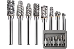 8 stycken frässtift 6 mm skaft hårdmetallfräsar rotationsfräs-set för träbearbetning skärslipmaskin metallsnidning gravering