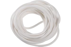 sourcing map Silicona Espuma Sello Tira, 4 mm (0,16") Diámetro 5 Metros (16,41 Pies) Esponja Caucho Tira Redondo Caucho Sólido para DIY Junta, Almacén, Almohadillas, Espuma Tubos