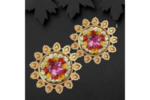 Kalakriti Metal (Set of 2, 14 inch) OM Diya Shape Flower Decorative Urli Bowl for Home Floating Flowers and Tea Light Candles Home Table Decor| Diwali Decoration Items, Golden