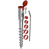 Ground Spike with Ground Dowel Screw-In Sleeve Parasol 26-65 mm, silver