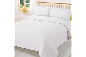 Brentfords Jednokolorowa poszewka na kołdrę z poszewką na poduszkę zestaw pościeli - biały, pojedynczy