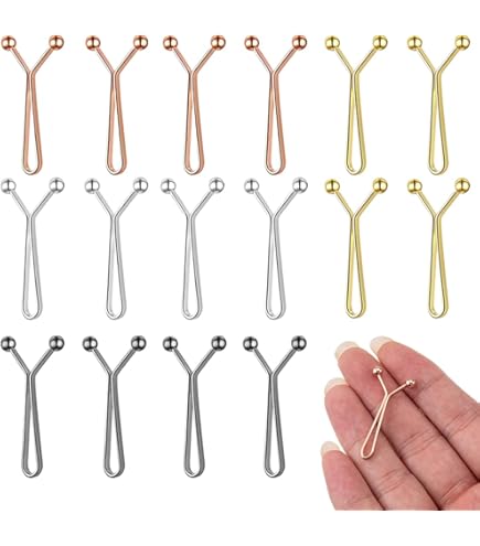 Prasacco 6 pezzi, clip per pantaloni stretti, fibbie in vita regolabili senza cuciture, bottoni per pantaloni aderenti, riutilizzabili, clip di regolazione della vita per pantaloni larghi, gonne (oro