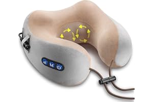 Ergocar Oreiller De Massage Masseur De Cou Massant Pour Cervicale Soulager La Douleur Musculaire Oreiller De Massage En U Pour La Maison, Voiture Et Bureau (Marron)