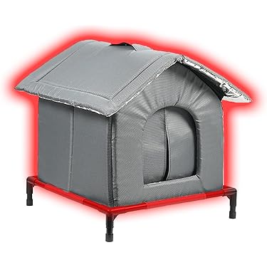 TRUNXUCL Niche Pour Chat 2 Étages, Niche Pour Chat Exterieur Imperméable Et Isolant, Abri En Bois Pour Chats Sauvages Avec Toit Ouvert Et Fenêtres Visibles, Pour 2 A 4 Chats