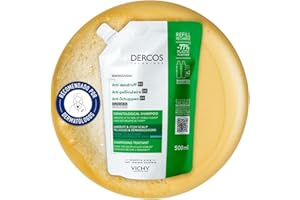 Vichy Champú Anticaspa, Cabellos Grasos, Elimina la Caspa y Reduce los Picores, Cuero Cabelludo Limpio y Sano, Doble Eficacia, Unisex, Dercos Technique