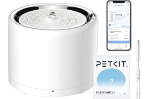 PETKIT Fontanna dla Kotów ze Stali Nierdzewnej, 1,8L, Kontrola Aplikacji, Bezprzewodowa Pompa, 25dB Ciszy, Potrójny Filtr, 3 Tryby, Wolny od Bakterii, Fontanna dla Kota
