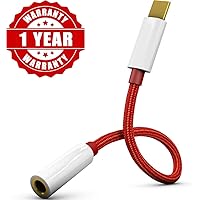 Amozo - Type C to 3.5 mm Jack Audio Connector, Noise Cancelling Headphones Jack Converter Audio Adapter for OnePlus 8/8Pro / 7T / 7/7 Pro / 1+6T NORD, Pixel 4 3 2 XL, Samsung Note