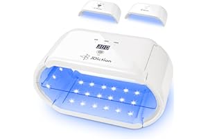 JDiction Rechargeable UV Resin Light, 48W Wireless Double-Sided Curing Lamp with 48 LED Beads, 4 Timer Settings(1/3/5/10mins) & Foldable UV Light for Resin Molds, Jewelry Making, Crafts