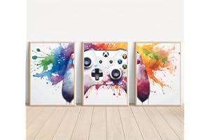 S STEEN A4 Xbox Art Prints Set Of 3 | Gaming Accessories | UNFRAMED - NO FRAMES INCLUDED | Gaming Stuff | Gaming Room Accessories | Gaming Gifts | Xbox Gifts | Gaming Wall Art