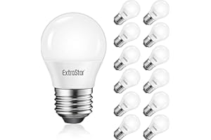 EXTRASTAR 12 x Bombillas LED E27, 400 Lúmen, 5W Equivalente a 40W Halógena, Luz Cálida 3000K, No regulable