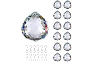 GOLDENHAITAI 12 pezzi di cristallo prisma Suncatcher, ciondolo in vetro da 40 mm per lampadario appeso cristalli decorazione trasparente