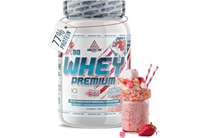 AS American Suplement | Premium Whey Protein | Proteína de Suero de Leche | Aumentar Masa Muscular | Alta Concentración de Proteína WPC80 Pura | Kyowa Quality® (900 gr, Fresa)